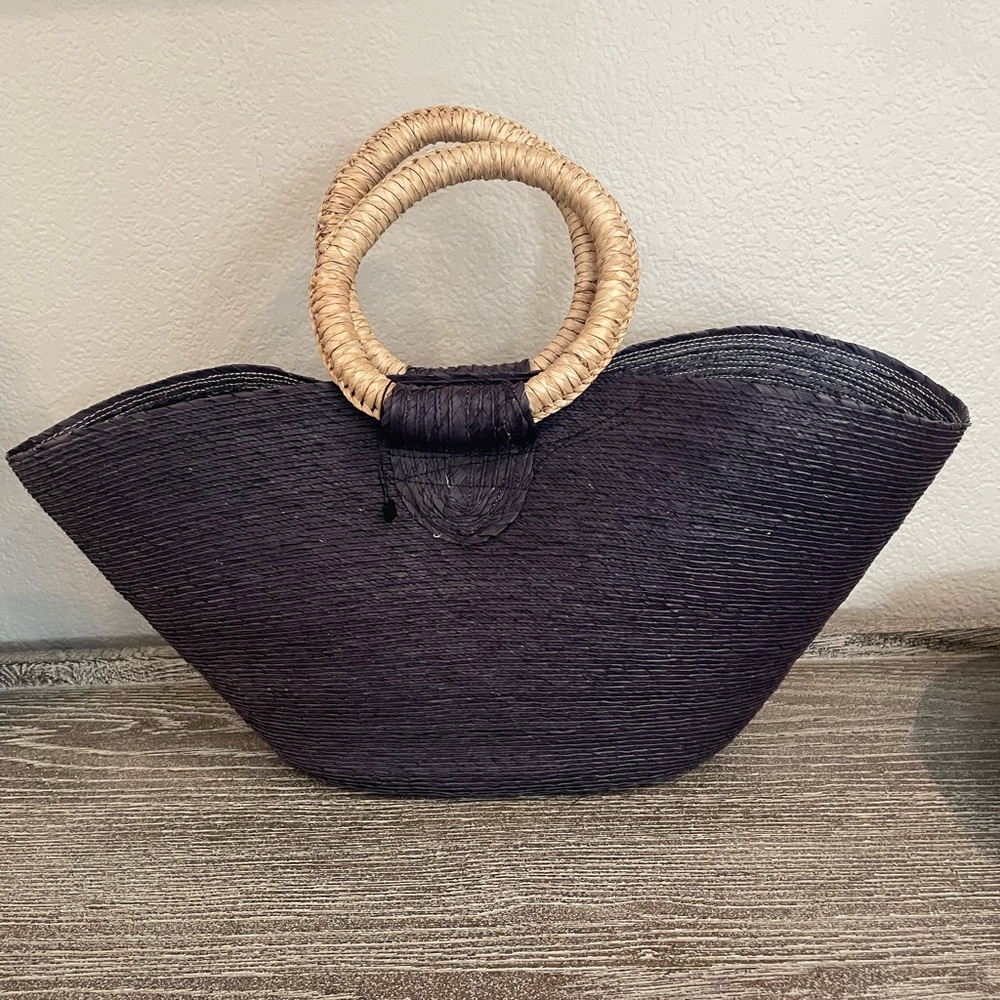 Rataan Weave Straw Handbag - Picture 2 of 4